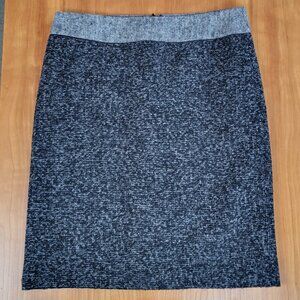 Liz Claiborne Lined Gray Black Heather Wool Blend Pencil Skirt - 6